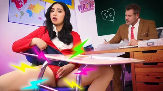 Azgın Öğrenci Ophelia Mırlamak Ağzını Etli Eğdi Öğretmeni tarafından Kremalı - Römork